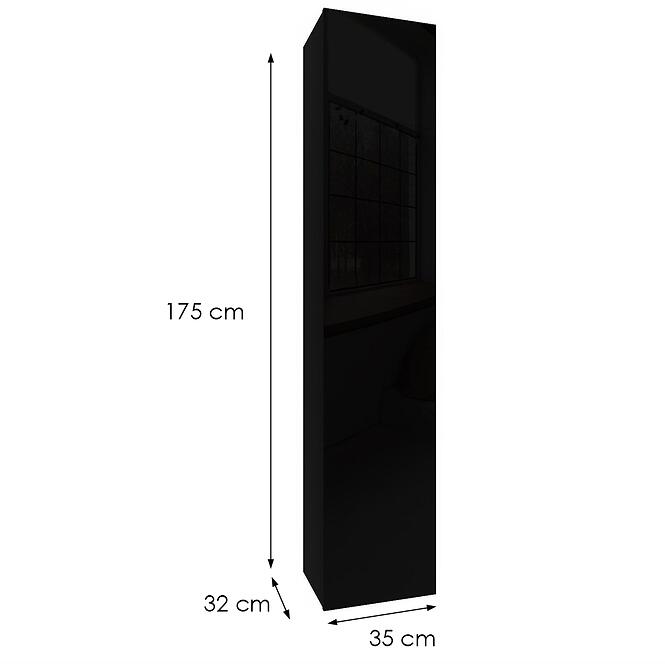 Függő szekrény Izumi-24-BL fekete mat/fényes,2