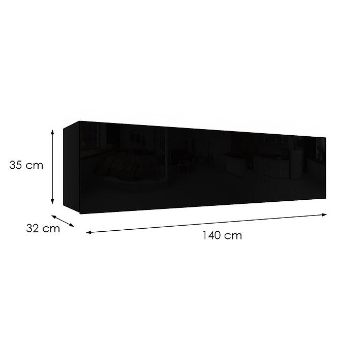 Függő szekrény Izumi-33-BL fekete mat/fényes,2