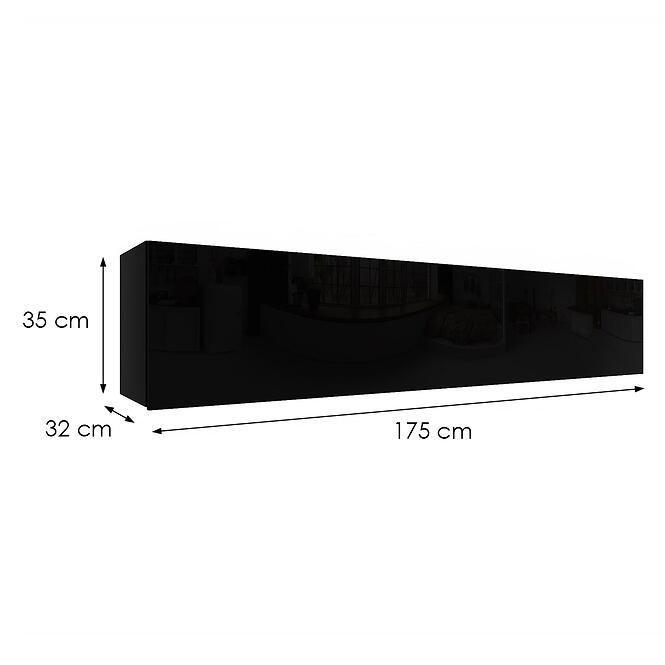 Függő szekrény Izumi-34-BL fekete mat/ fényes,2