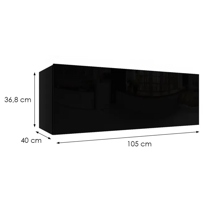 Függő szekrény Izumi-42-BL fekete mat/fényes,2