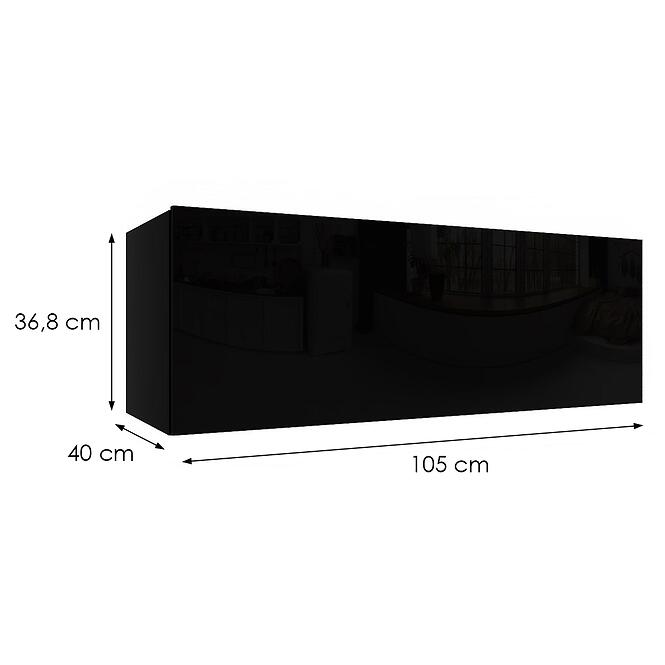 Függő szekrény Izumi-42-BL fekete mat/fényes,2