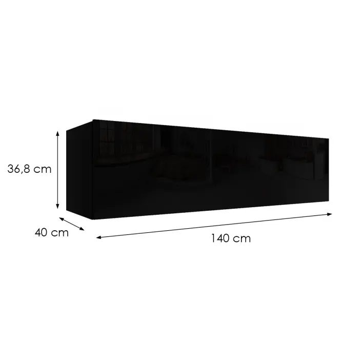 Függő szekrény Izumi-43-BL fekete mat/fényes