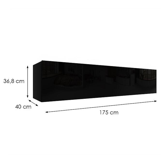 Függő szekrény Izumi-44-BL fekete mat/fényes