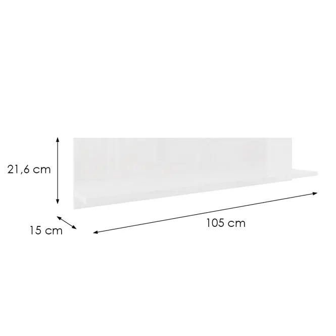 Függő polc Izumi-90-WH fehér mat/fényes,2