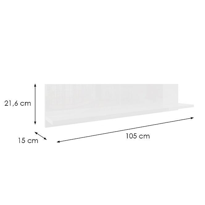 Függő polc Izumi-90-WH fehér mat/fényes,2