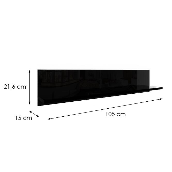 Függő polc Izumi-90-BL fekete mat/fényes,2