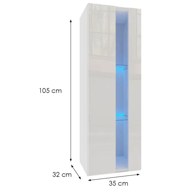 Függő polc Izumi 1 WH fehér mat/fényes,2