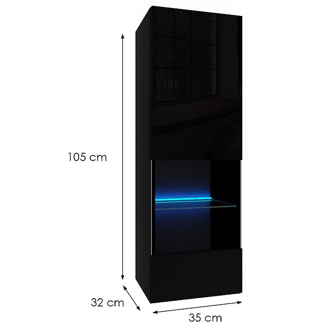 Függő szekrény Izumi 2 BL fekete mat/fényes,2