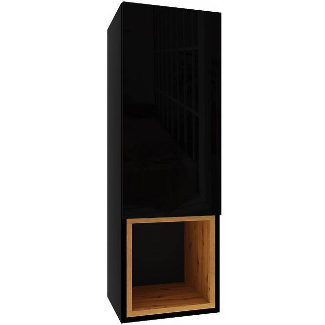 Függő szekrény Izumi 3 BL-DC fekete mat/fényes/artisan