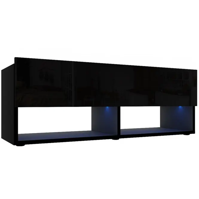 Szekrény RTV Izumi 105 BL fekete mat/fényes