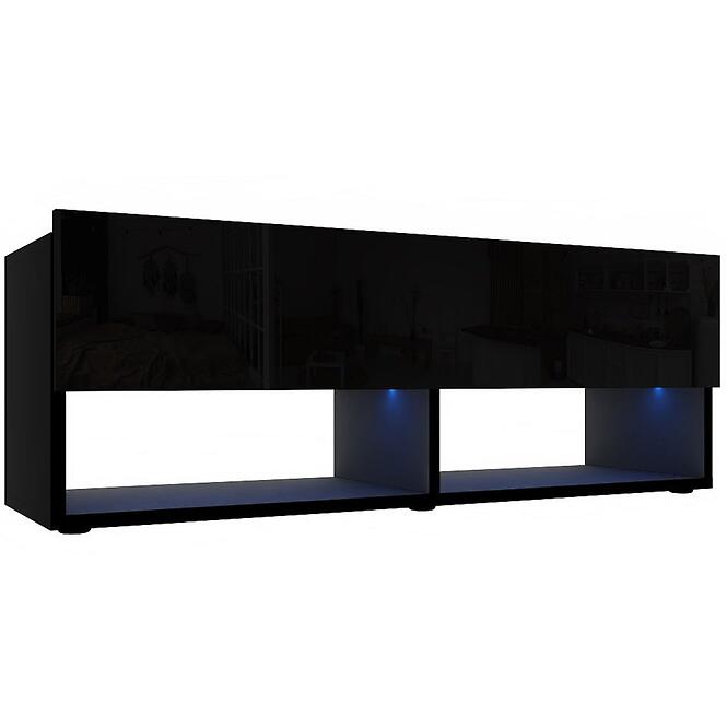 Szekrény RTV Izumi 105 BL fekete mat/fényes
