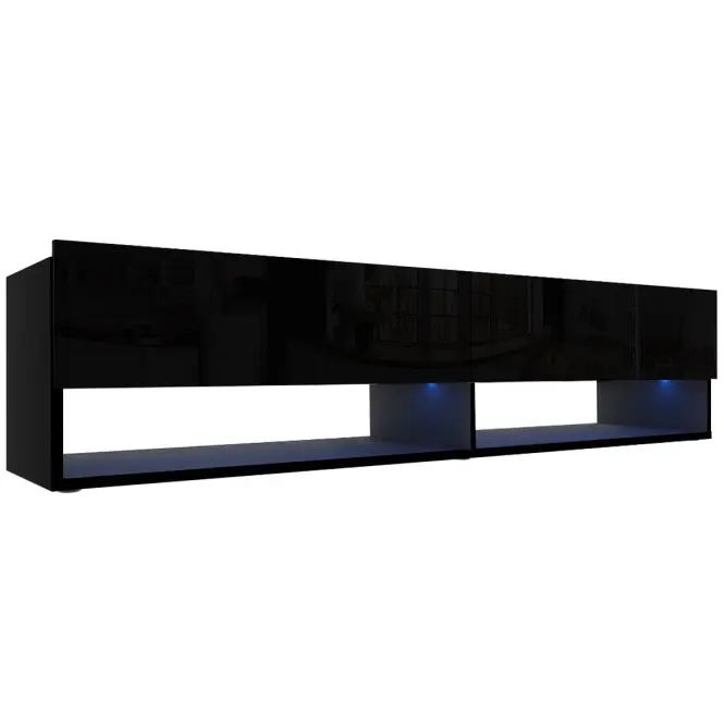 Szekrény RTV Izumi 175 BL fekete mat/fényes
