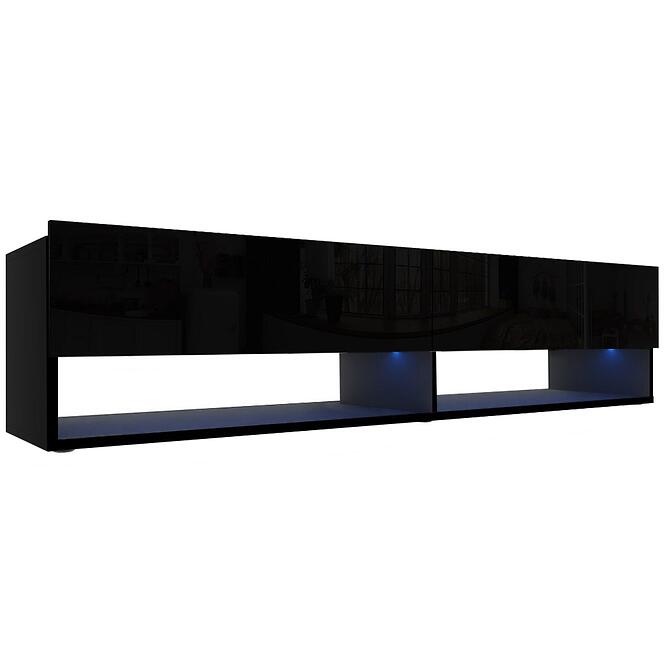 Szekrény RTV Izumi 175 BL fekete mat/fényes