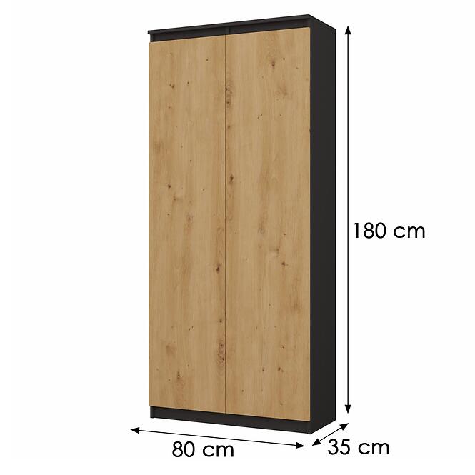 Regál Biurowy Rs-80 Hemn Antracit/Artisan,2