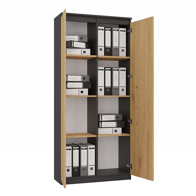 Regál Biurowy Rs-80 Hemn Antracit/Artisan,4