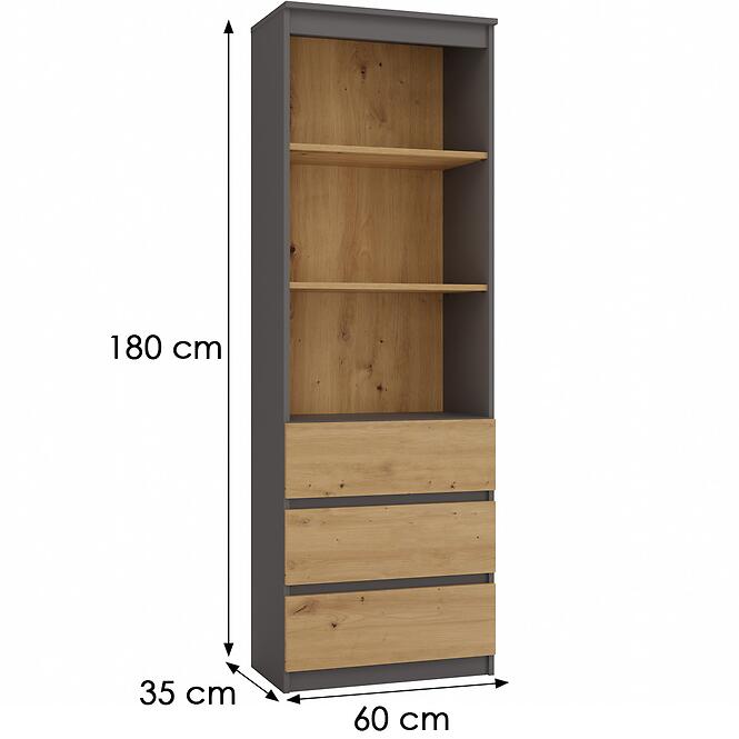 Regál 3S 3 Falipolc Olimp Ant/Art Kpl,2