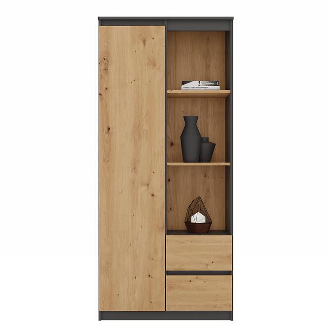 Regál Biurowy Rs-80 Bily Antracit/Artisan