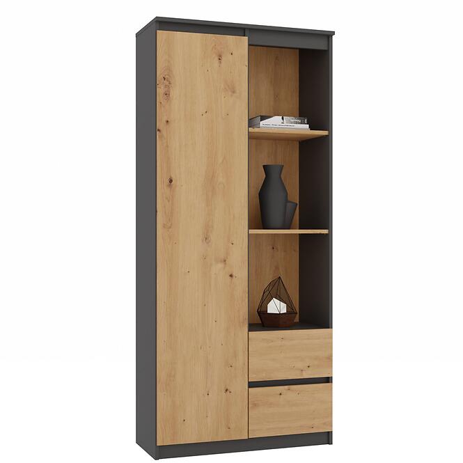 Regál Biurowy Rs-80 Bily Antracit/Artisan,3