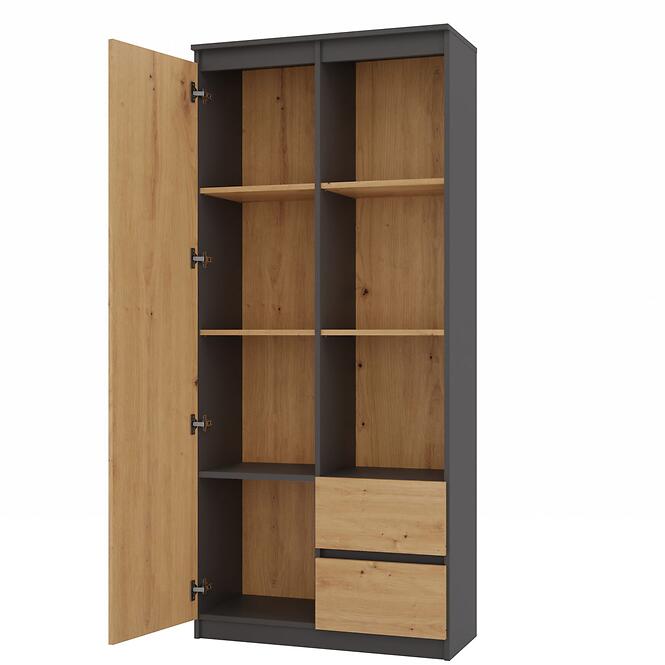 Regál Biurowy Rs-80 Bily Antracit/Artisan,4