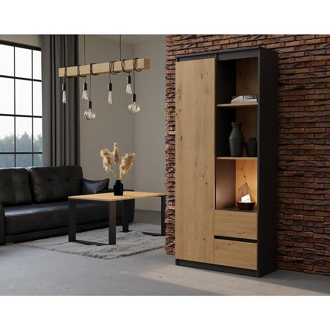 Regál Biurowy Rs-80 Bily Antracit/Artisan,6