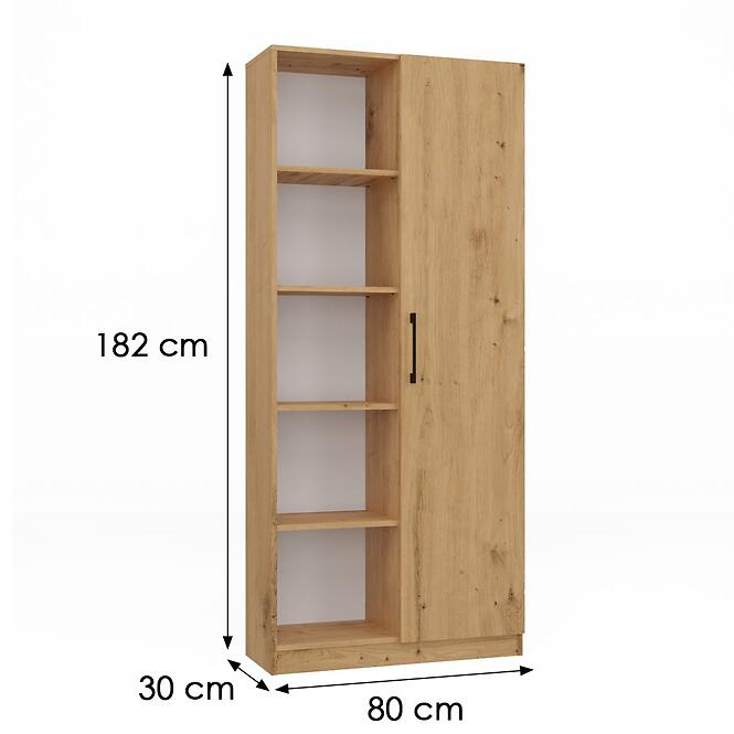 Regál 80cm Ajtók Artisan,2