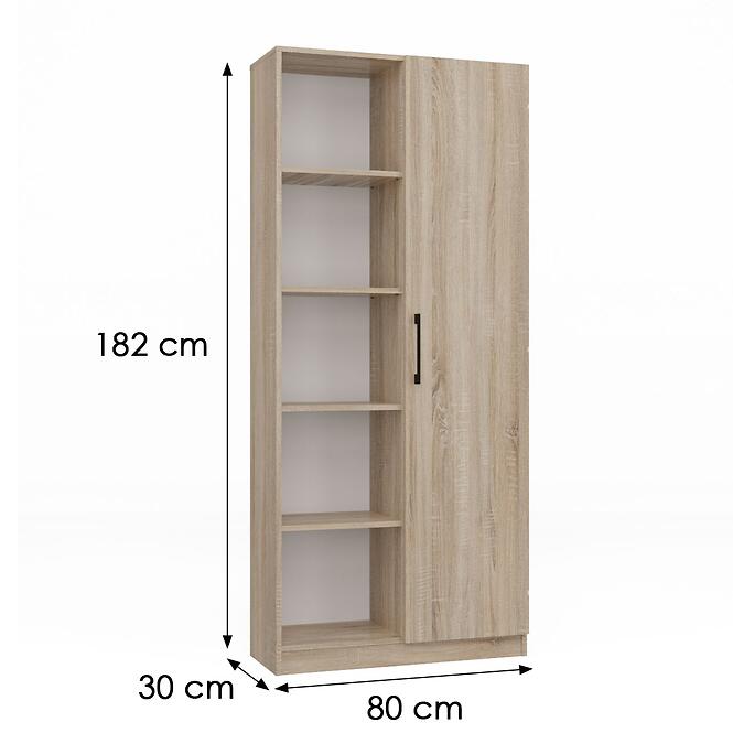 Regál 80cm Ajtók Sonoma