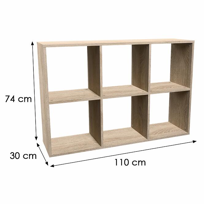 Regál Malax 2x3 Sonoma,2