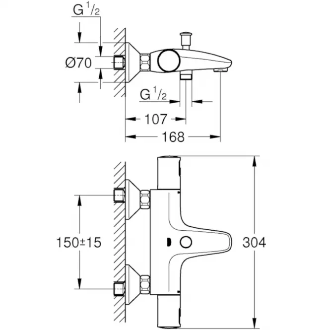 Precision start termosztátos kád csaptelep