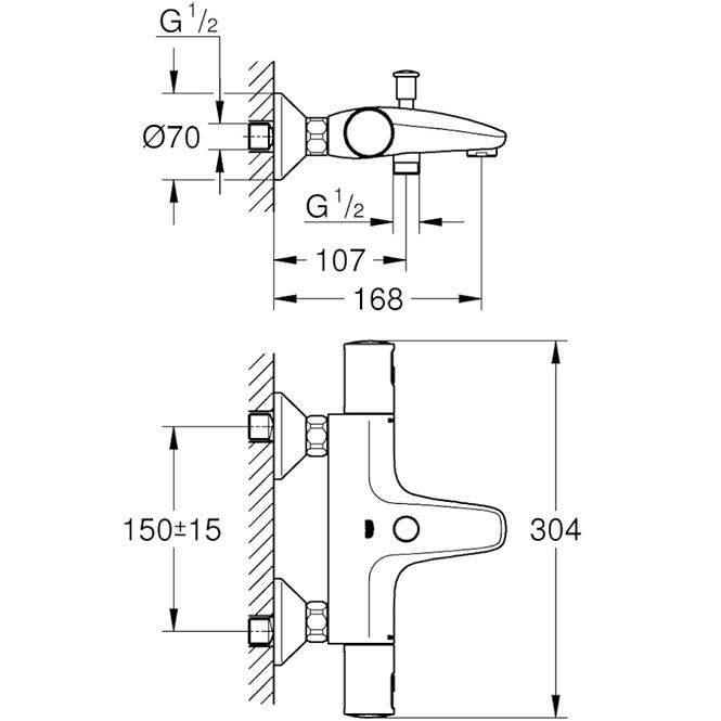 Precision start termosztátos kád csaptelep