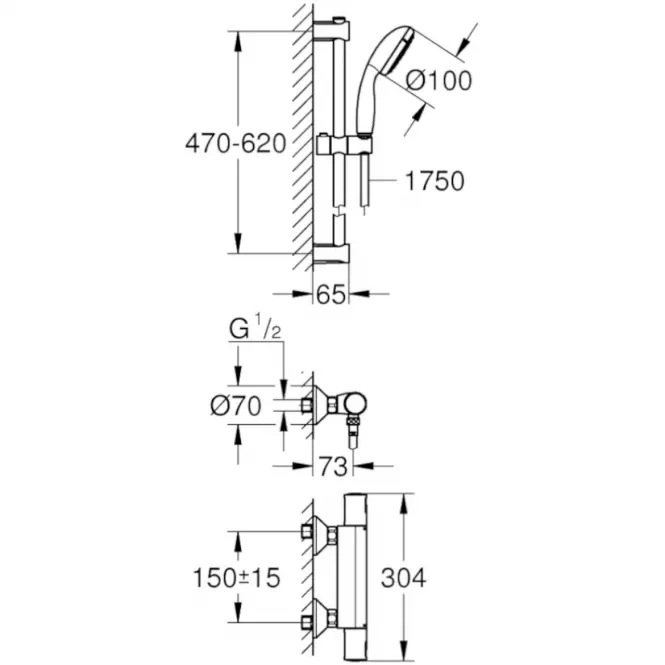 Precision start termosztátos zuhany csaptelep,2