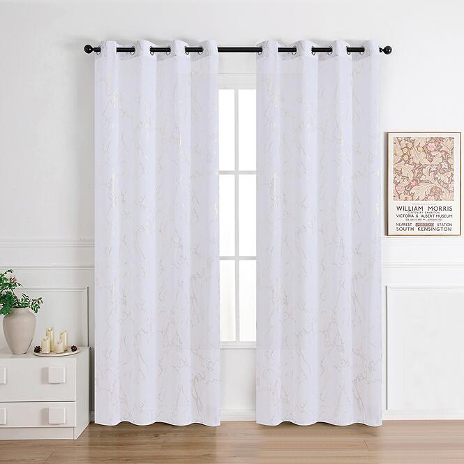 Függöny gyűrűkön Lena gold RP499 140x245 cm