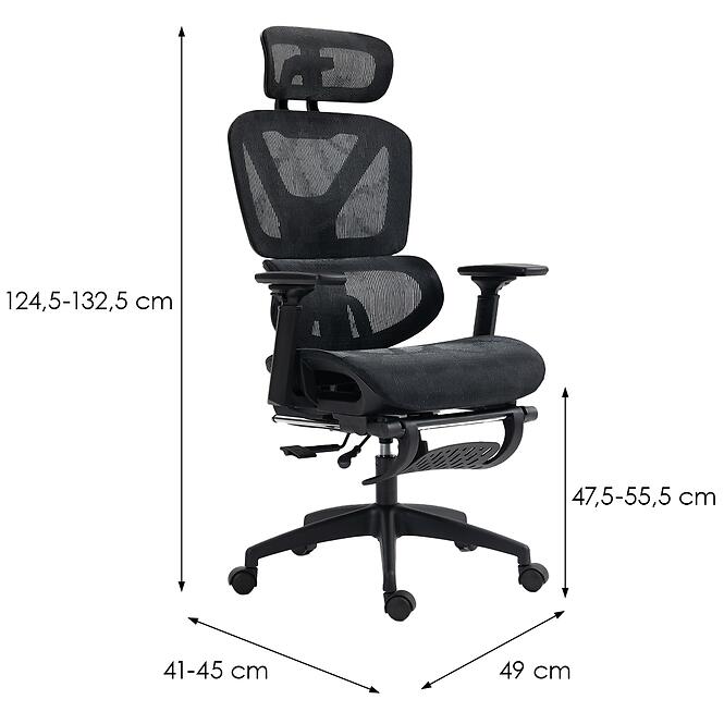 Forgószék Ergoniczny Effector fekete,2