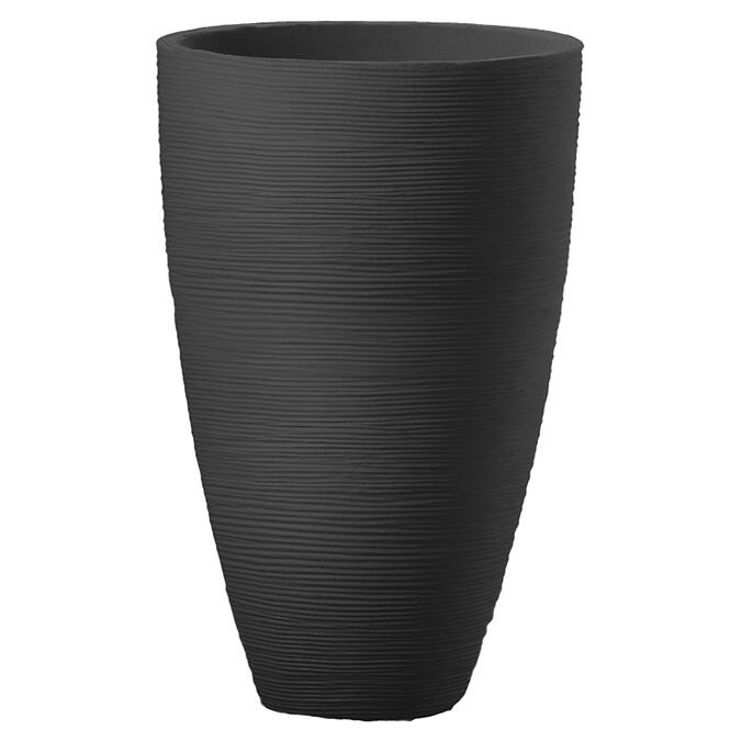 Bordázott virágcserép antracit 45xh70 cm