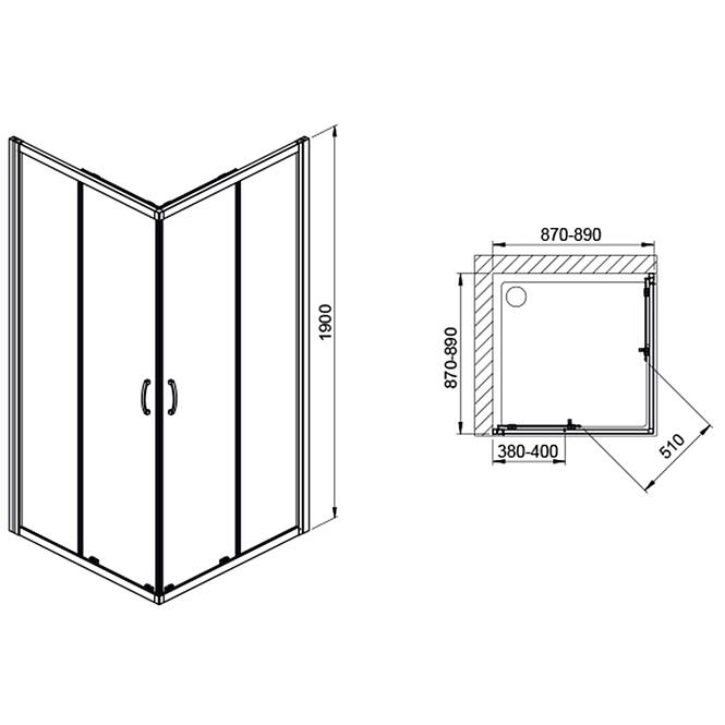 Zuhanykabin KN/Fris-80-S BIEWW0,2