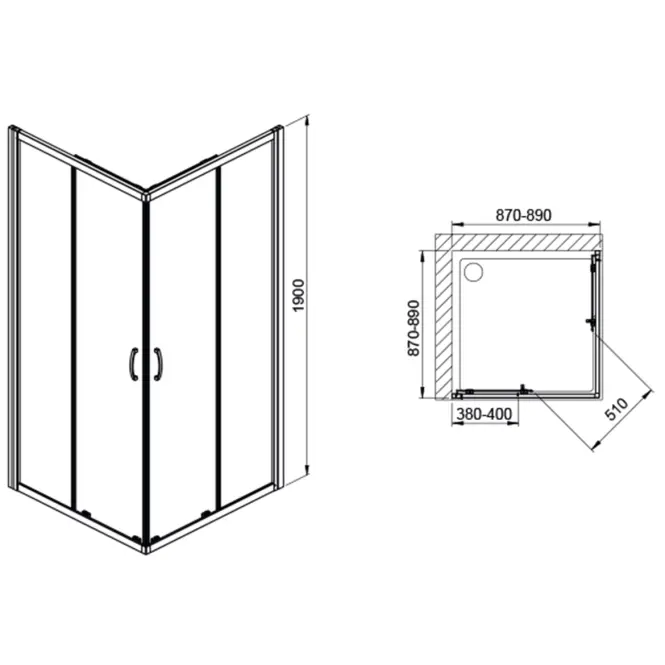 Zuhanykabin KN/Fris-90-S BIEWW0