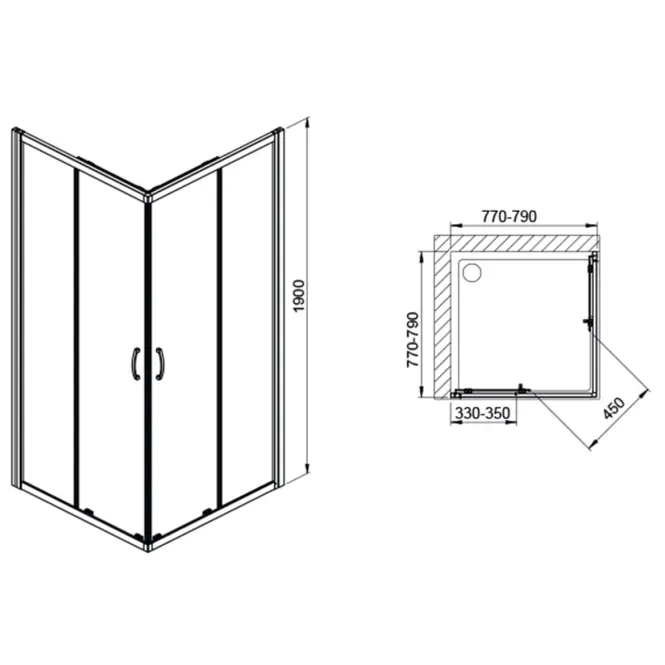 Zuhanykabin KN/Fris-90-S SBW0