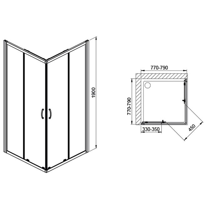 Zuhanykabin KN/Fris-90-S SBW0