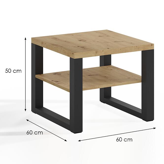 Dóhányzóasztal Mona 600 + Falipolc Artisan/fekete,2
