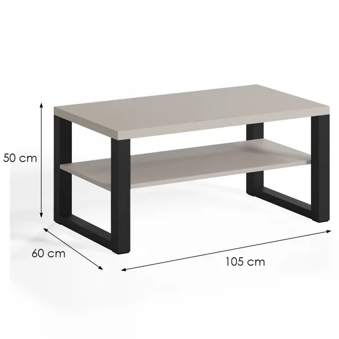 Dóhányzóasztal Mona 1050 + Falipolc Kasmír/fekete,2