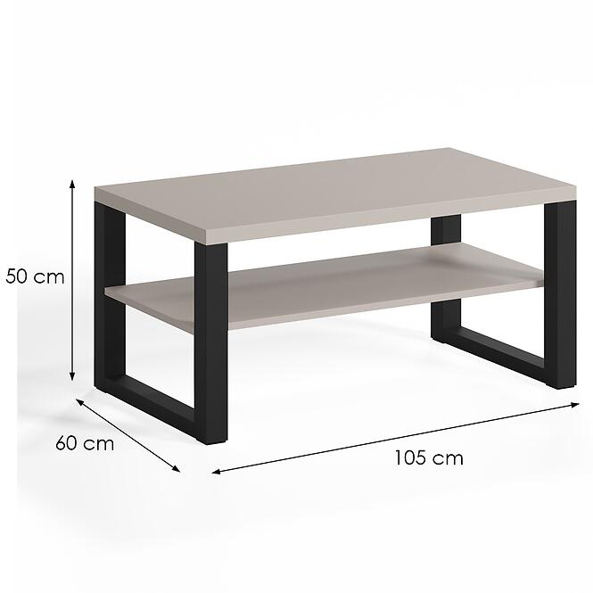 Ława Mona 1050 + Półka Kaszmir/Czarny,2