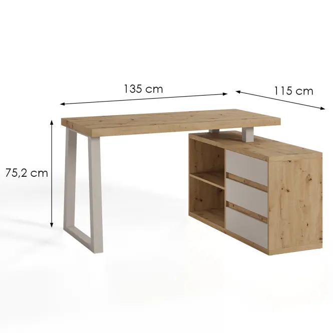 Íróasztal + Komód Szett Artisan/kasmír