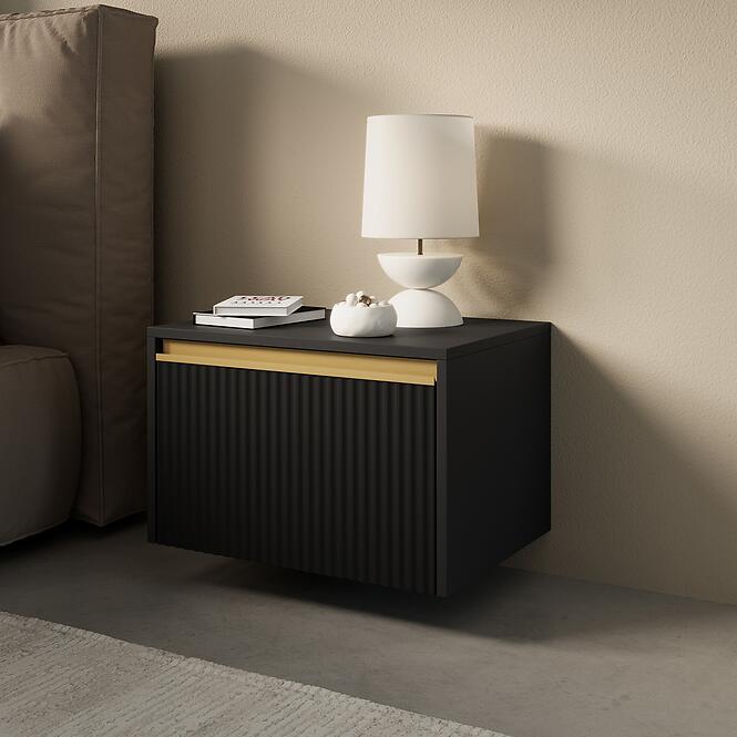 Éjjeliszekrény Royal S54 Fekete,4