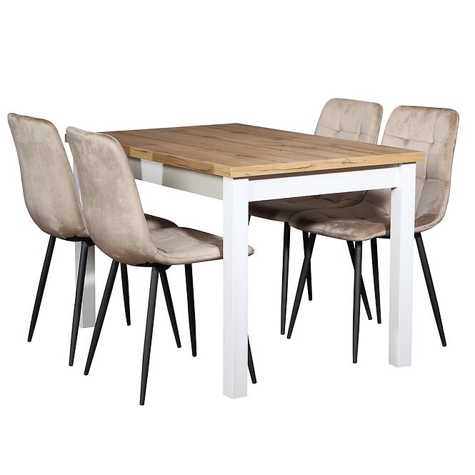 Étkező Készlet Fred 1+4 120x80 Artisan/fehér