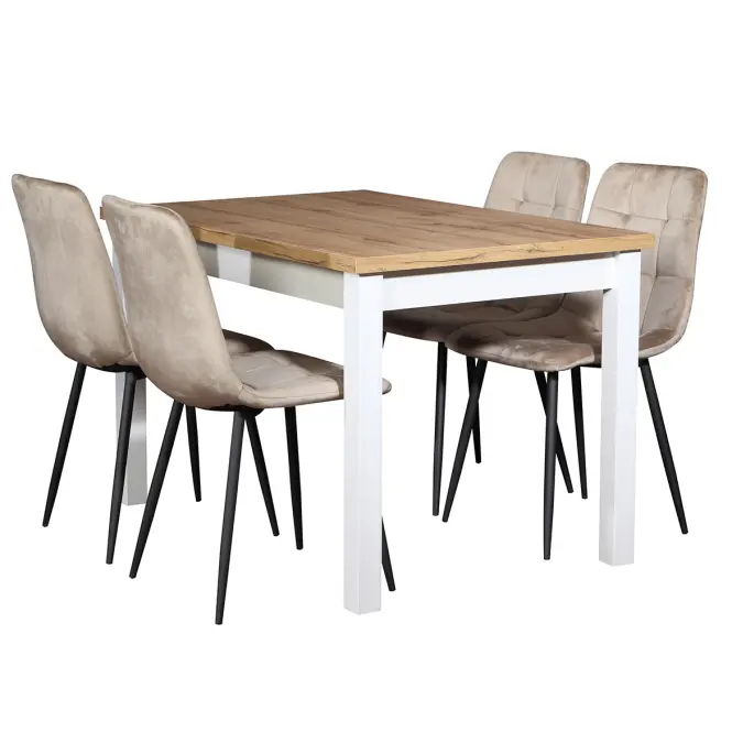 Étkező Készlet Fred 1+4 120x80 Artisan/fehér