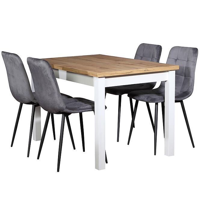 Étkező Készlet Fred 1+4 120x80 Artisan/Biały