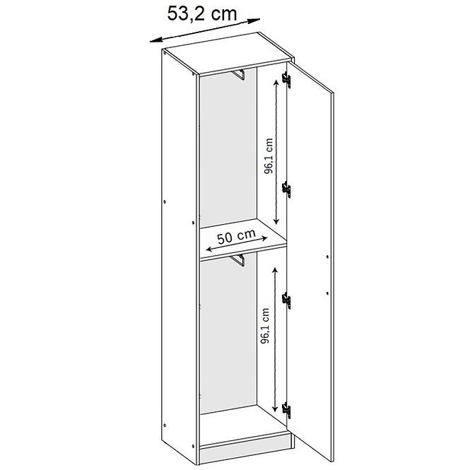 Szekrény Eden 1d 53 Tölgy Craft Aranysárga 1