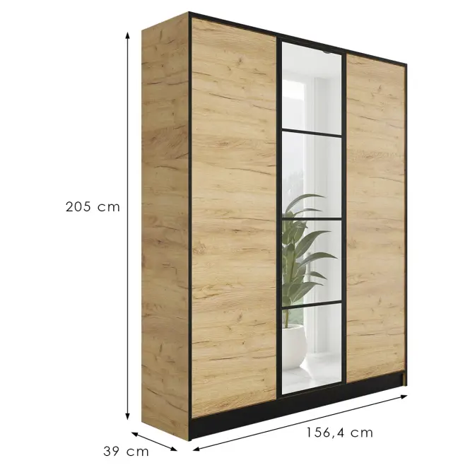 Szekrény Eden 3d 157 Tölgy Craft Aranysárga 1