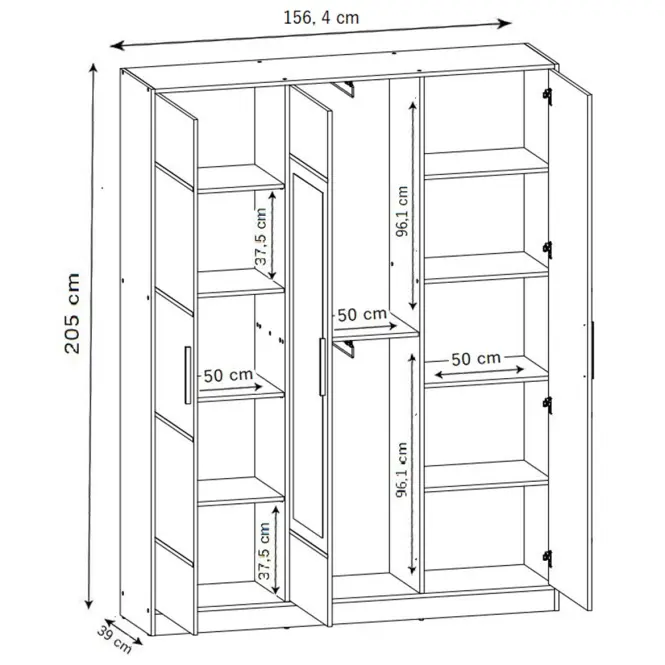 Szekrény Eden 3d 157 Tölgy Craft Aranysárga 1,3