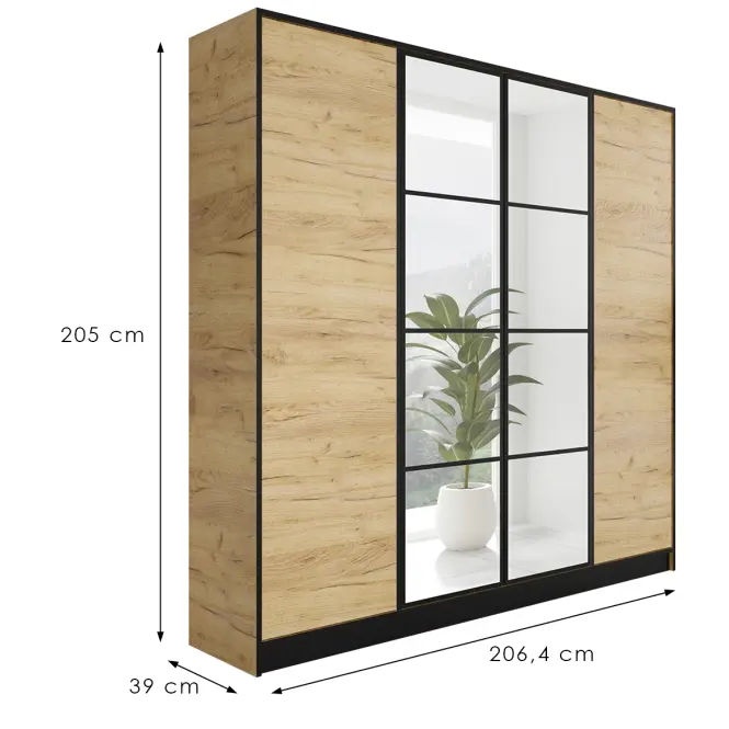 Szekrény Eden 4d 207 Tölgy Craft Aranysárga 1