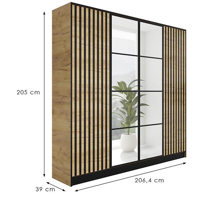 Szekrény Eden 4d 207 Tölgy Craft Aranysárga 3,2